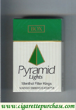 Pyramid Lights Menthol Filter Kings cigarettes hard box